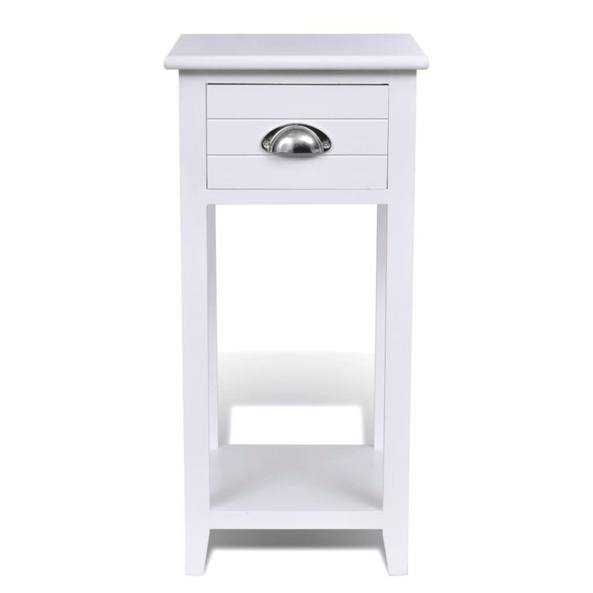 VIDAXL Table de chevet avec 1 tiroir Blanc