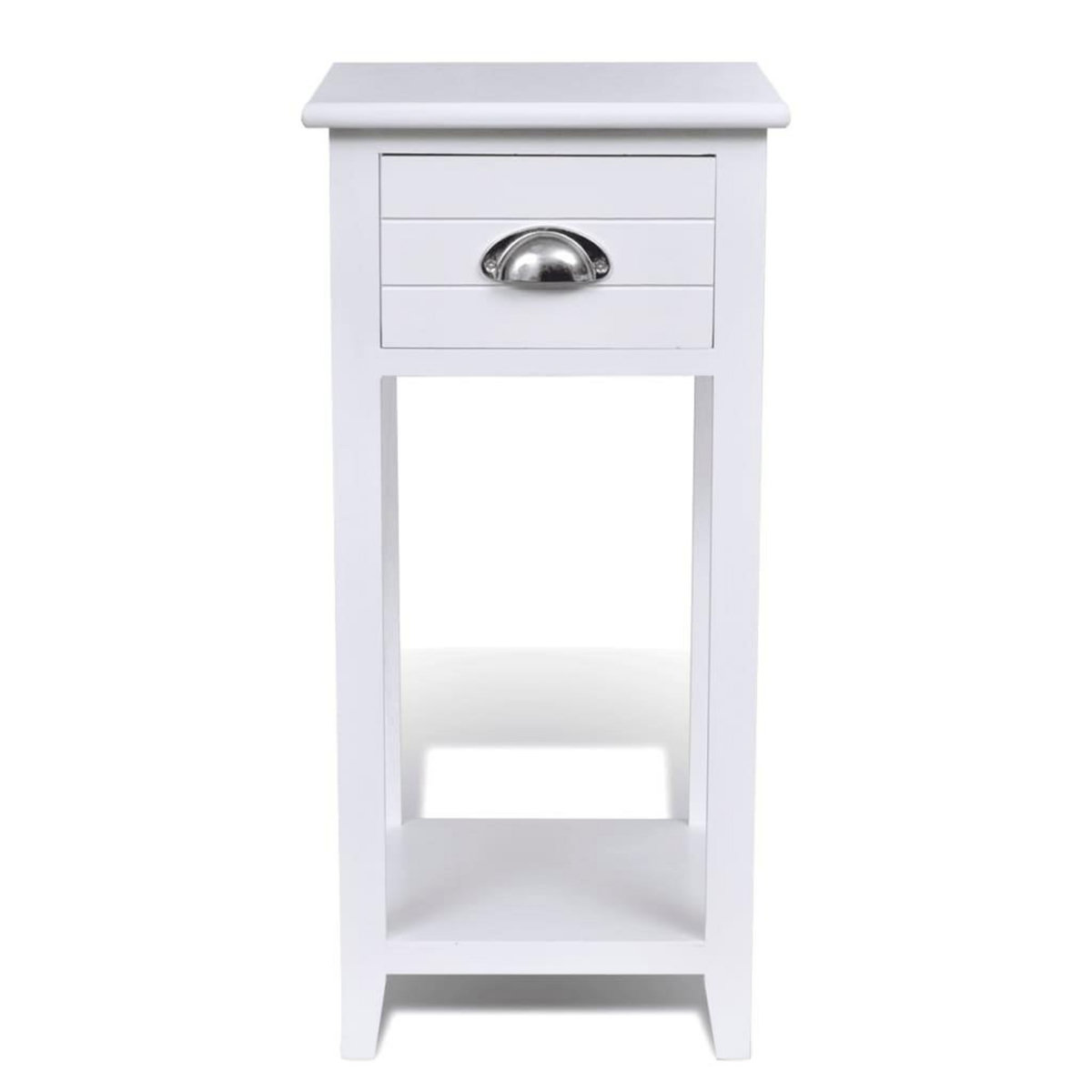 VIDAXL Table de chevet avec 1 tiroir Blanc