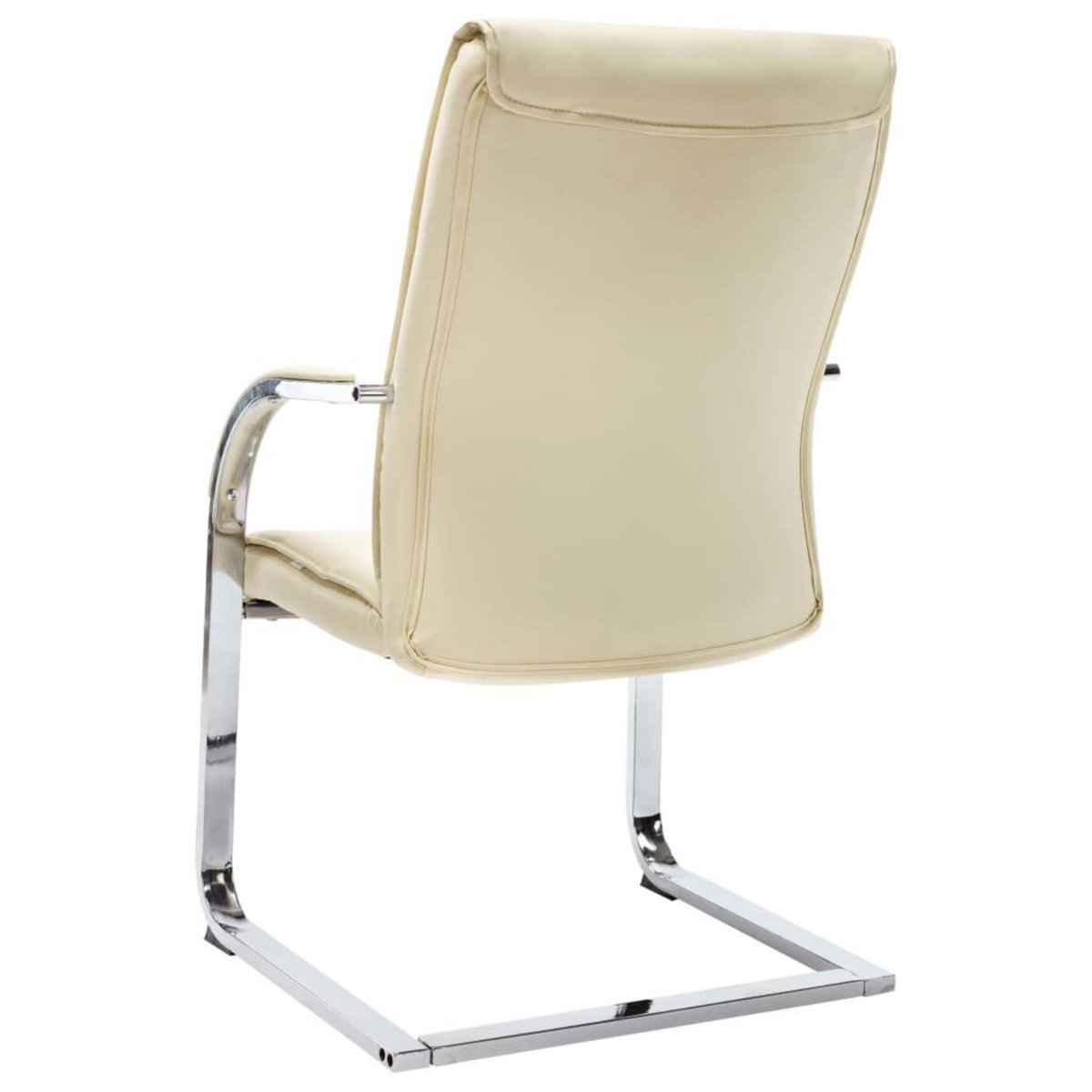 VIDAXL Chaise de bureau cantilever Creme Similicuir