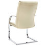 Voir la diapositive 4 : VIDAXL Chaise de bureau cantilever Creme Similicuir