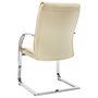 Voir la diapositive 4 : VIDAXL Chaise de bureau cantilever Creme Similicuir