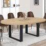 Voir la diapositive 2 : ID MARKET Table à manger extensible ronde PHOENIX 6-10 personnes bois et noir 140-200 cm