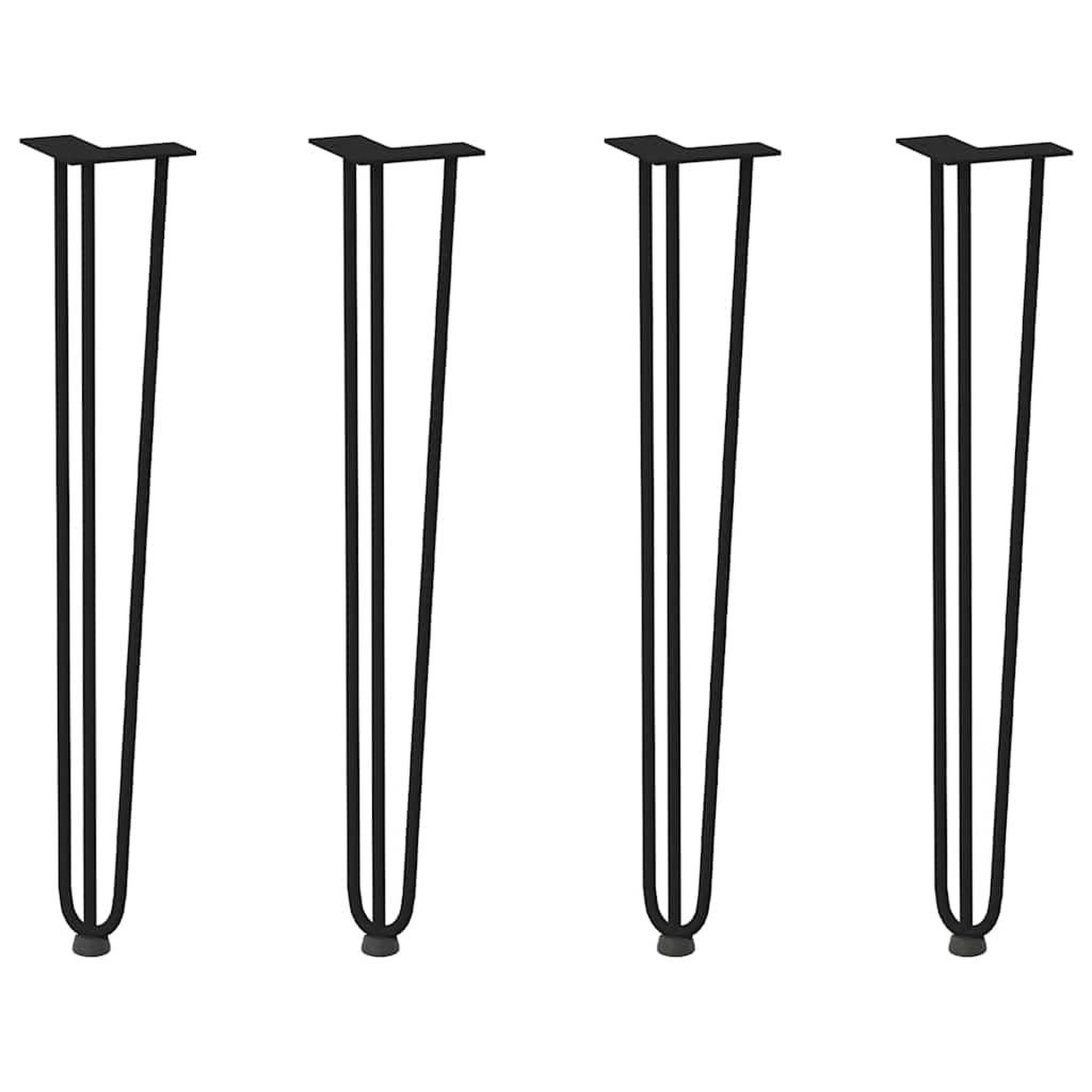 Voir la diapositive 2 : VIDAXL Pieds de table en forme d'epingle a cheveux 4 pcs noir 72 cm