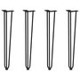 Voir la diapositive 2 : VIDAXL Pieds de table en forme d'epingle a cheveux 4 pcs noir 72 cm