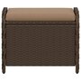 Voir la diapositive 4 : VIDAXL Tabouret de jardin avec coussin brun 58x46x46 cm resine tressee