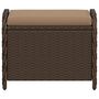 Voir la diapositive 4 : VIDAXL Tabouret de jardin avec coussin brun 58x46x46 cm resine tressee