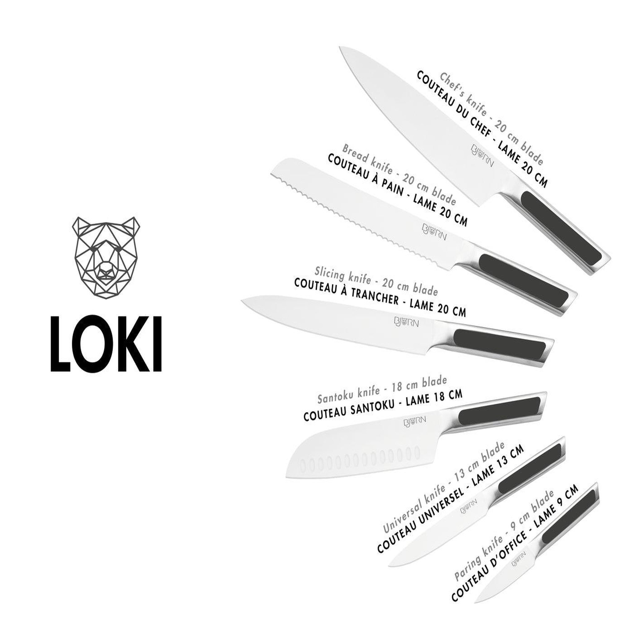 Voir la diapositive 3 : BJORN Couteaux de cuisine loki - 6 pièces