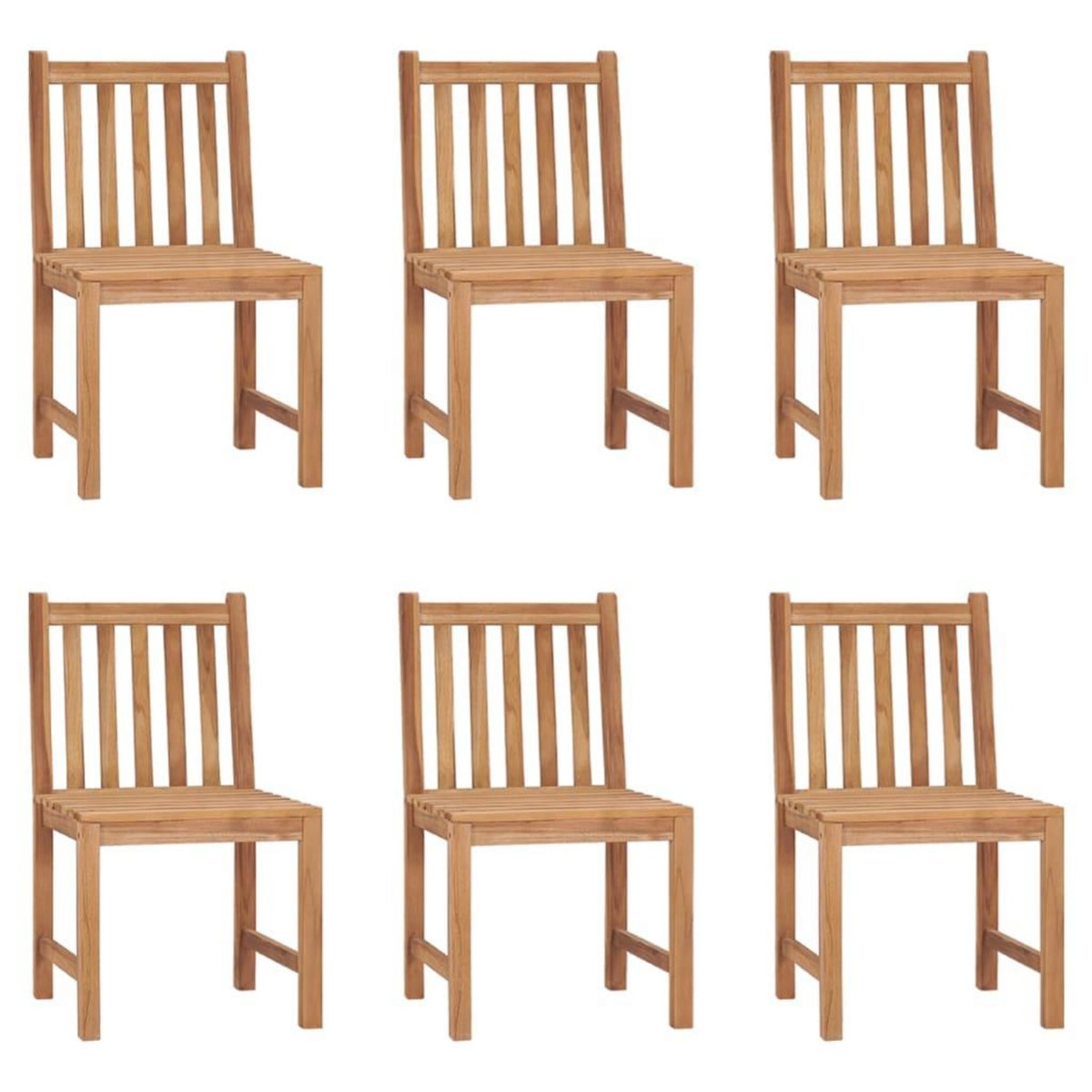VIDAXL Chaises de jardin lot de 6 avec coussins Bois de teck massif