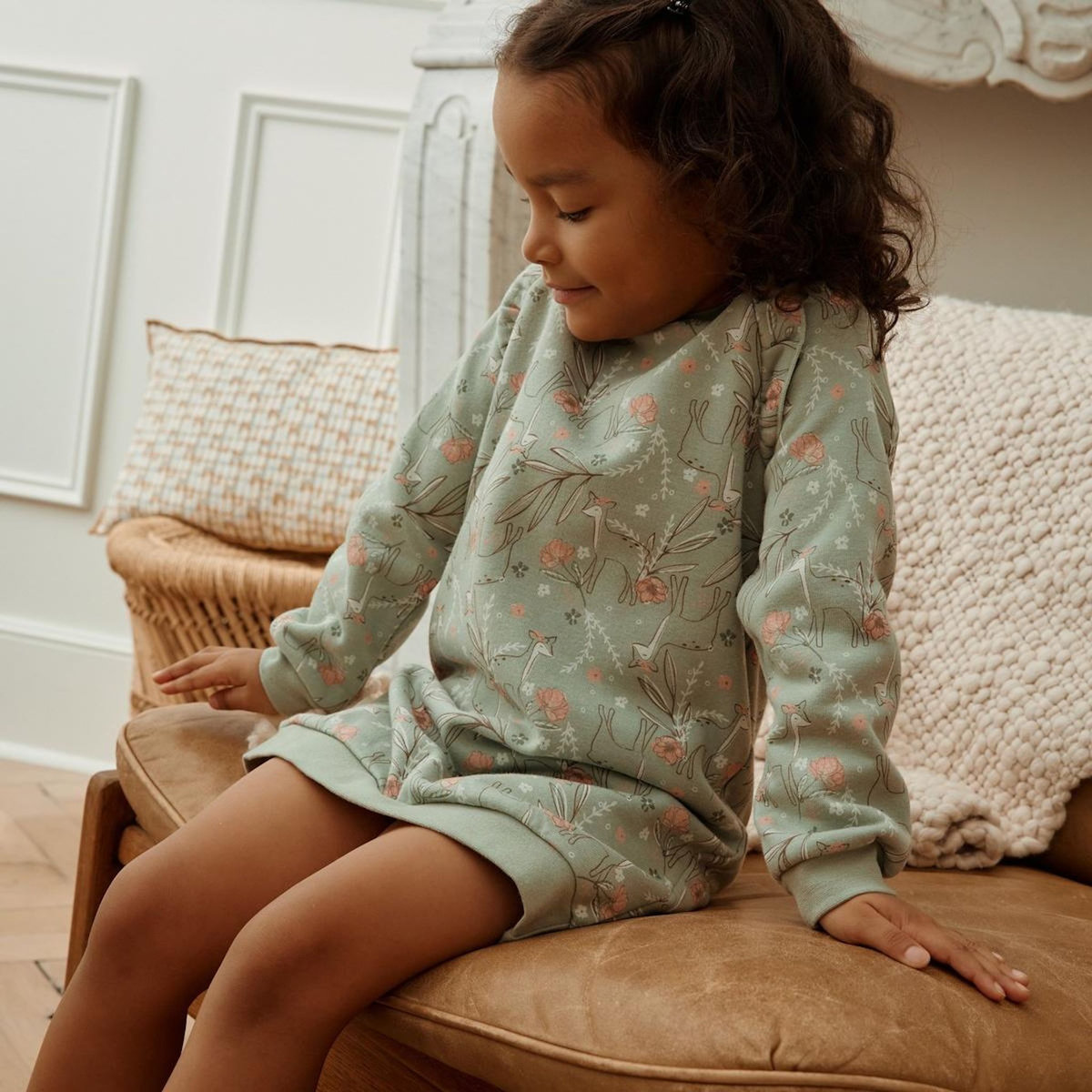 Petit Béguin Robe enfant en molleton Lison