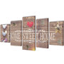 Voir la diapositive 1 : VIDAXL Set de toiles murales imprimees  Home Sweet Home  200 x 100 cm