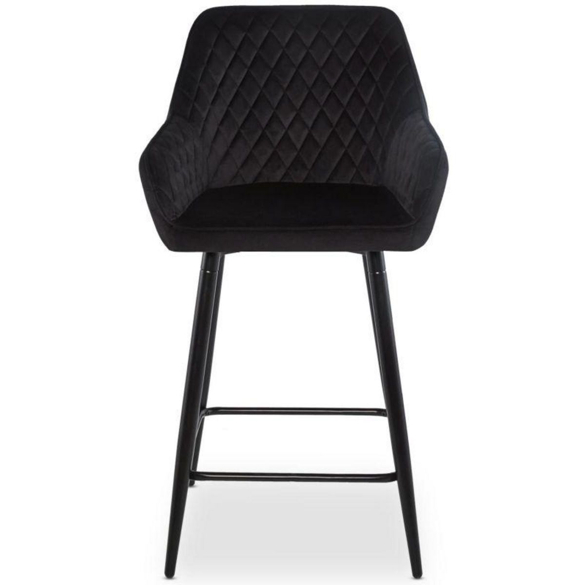 Paris Prix Lot de 2 Chaises de Bar Velours  Onika  105cm Noir