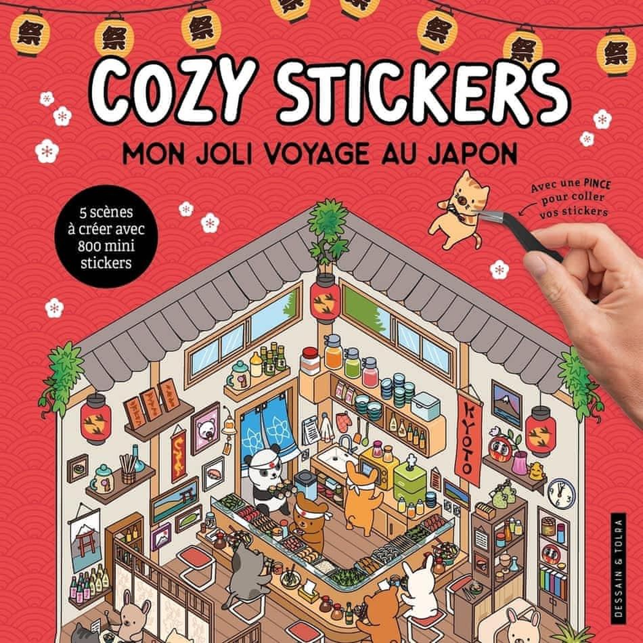 MON JOLI VOYAGE AU JAPON. 5 SCENES A CREER AVEC 800 MINI STICKERS. AVEC UNE PINCE POUR COLLER VOS STICKERS, Jeuge-Maynart Isabelle