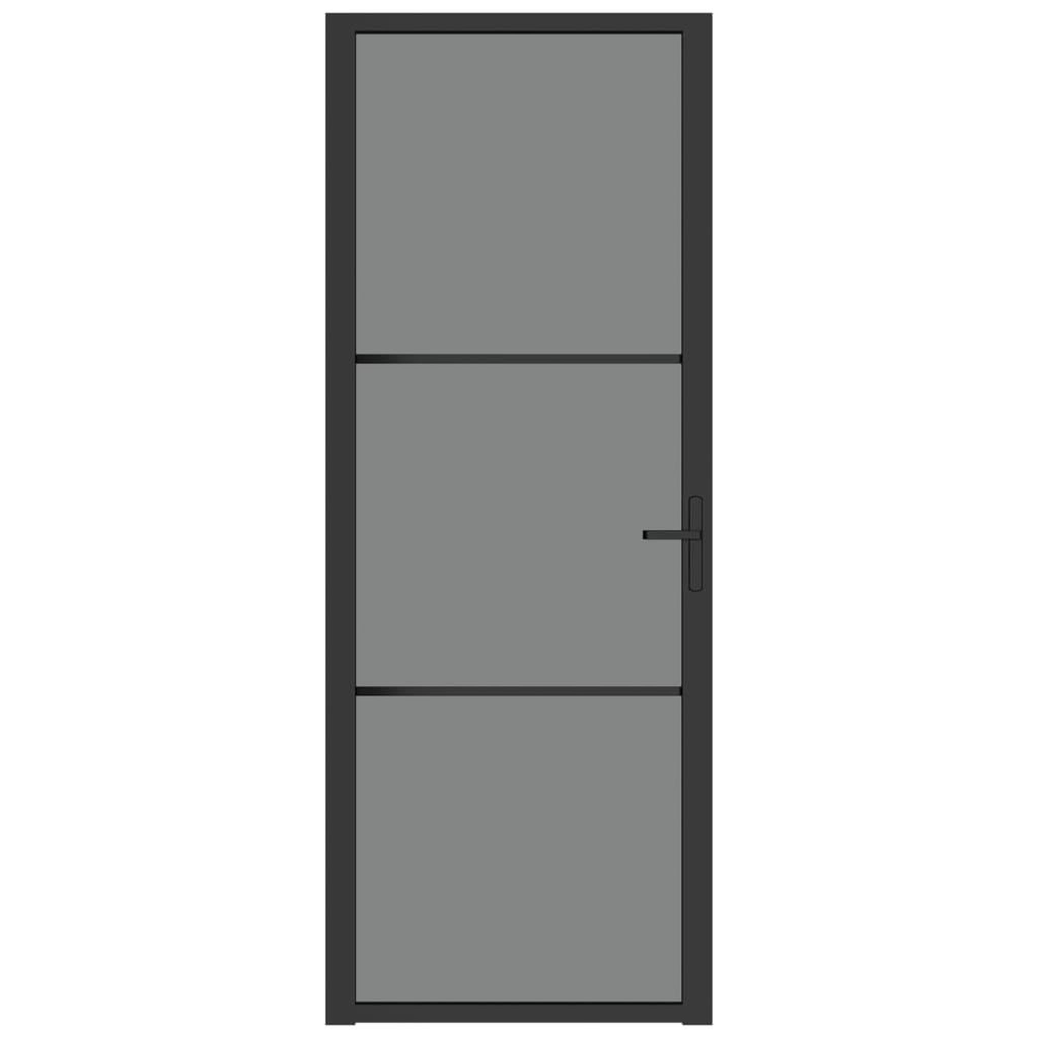 Voir la diapositive 3 : VIDAXL Porte interieure 76x201,5 cm Noir Verre ESG et aluminium