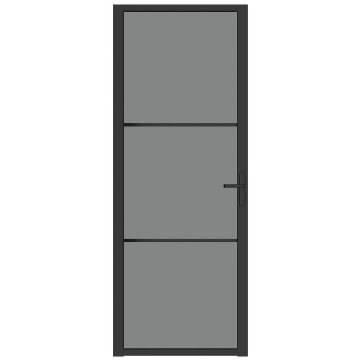 VIDAXL Porte interieure 76x201,5 cm Noir Verre ESG et aluminium