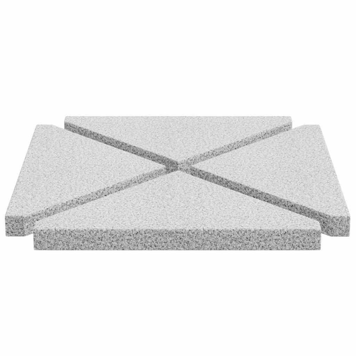 VIDAXL Plaques de poids de parasol 4 pcs triangulaire granit gris 14kg