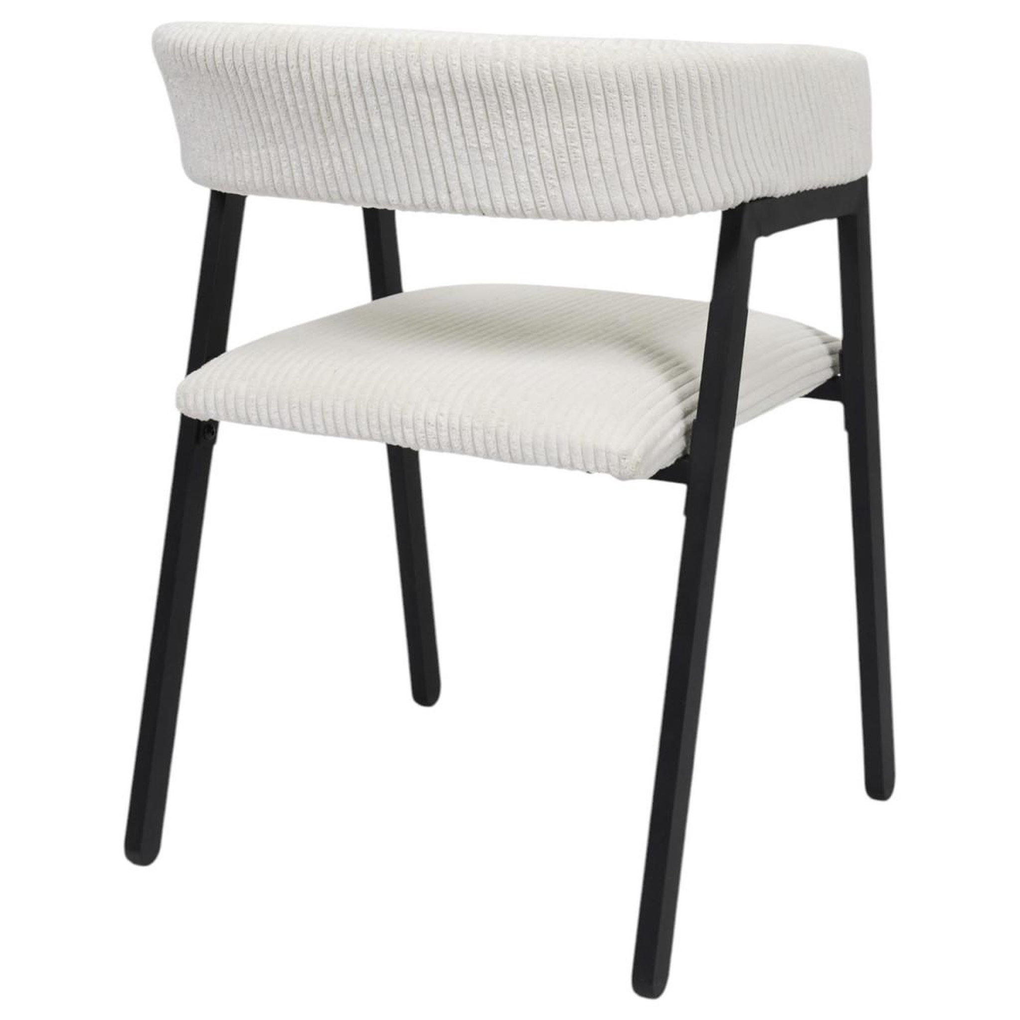Voir la diapositive 5 : The Home Deco Factory Lot de 2 chaises design côtelé  scott  71cm beige