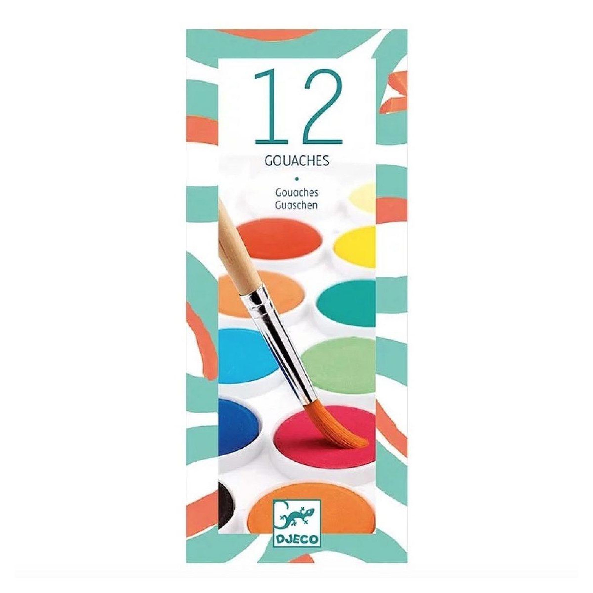 Djeco Peinture - palette de 12 couleurs gouache