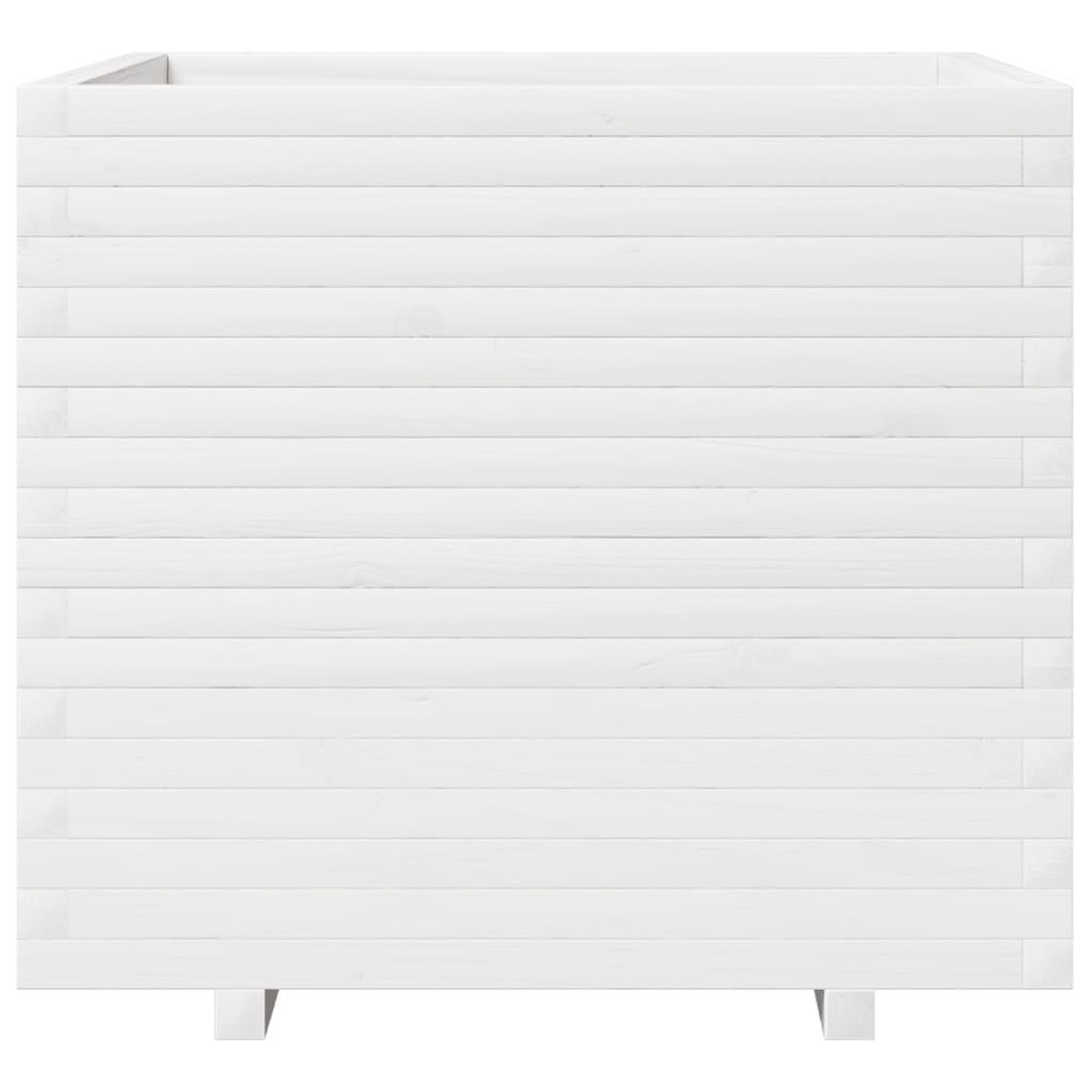Voir la diapositive 5 : VIDAXL Jardiniere blanc 80x80x72 cm bois de pin massif