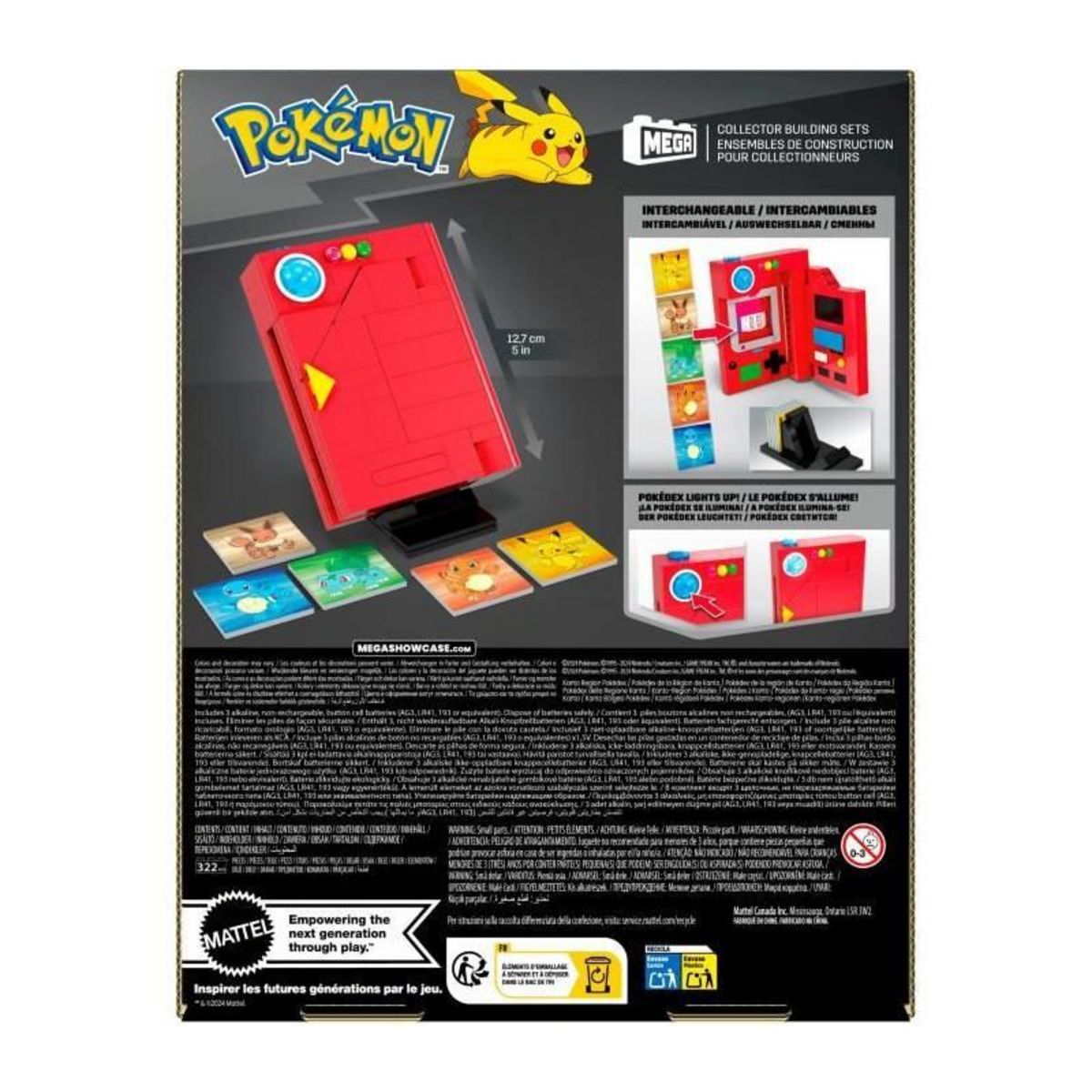 MEGA BLOKS MEGA-Pokémon-Pokédex de la région de Kanto-322 pieces HYM37