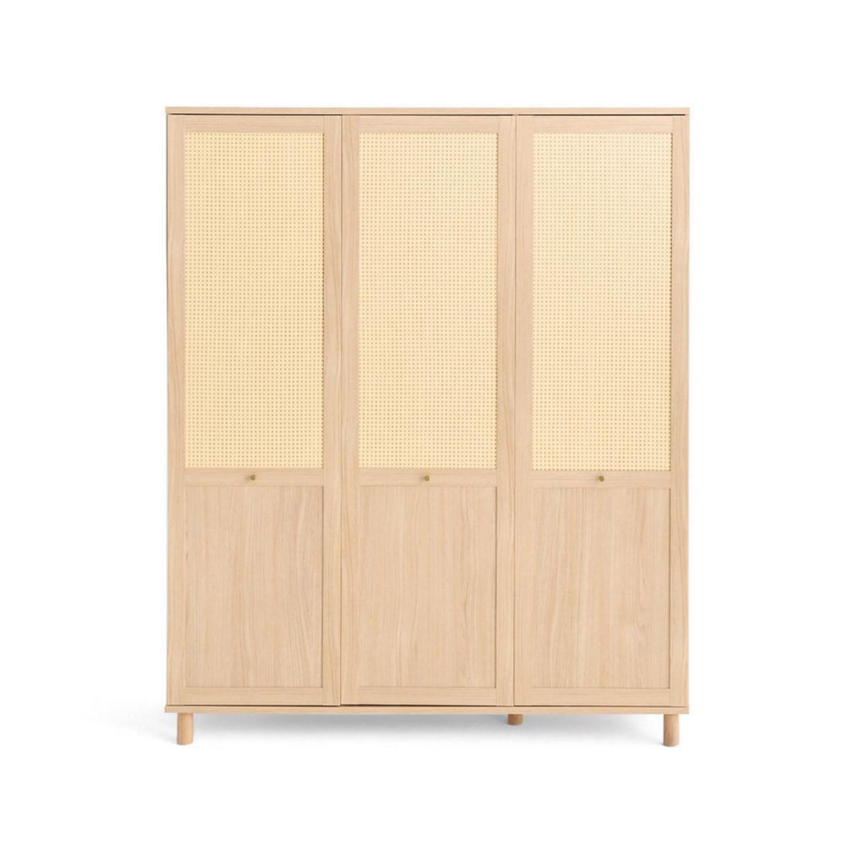 BEST MOBILIER Sliven - armoire - bois et cannage