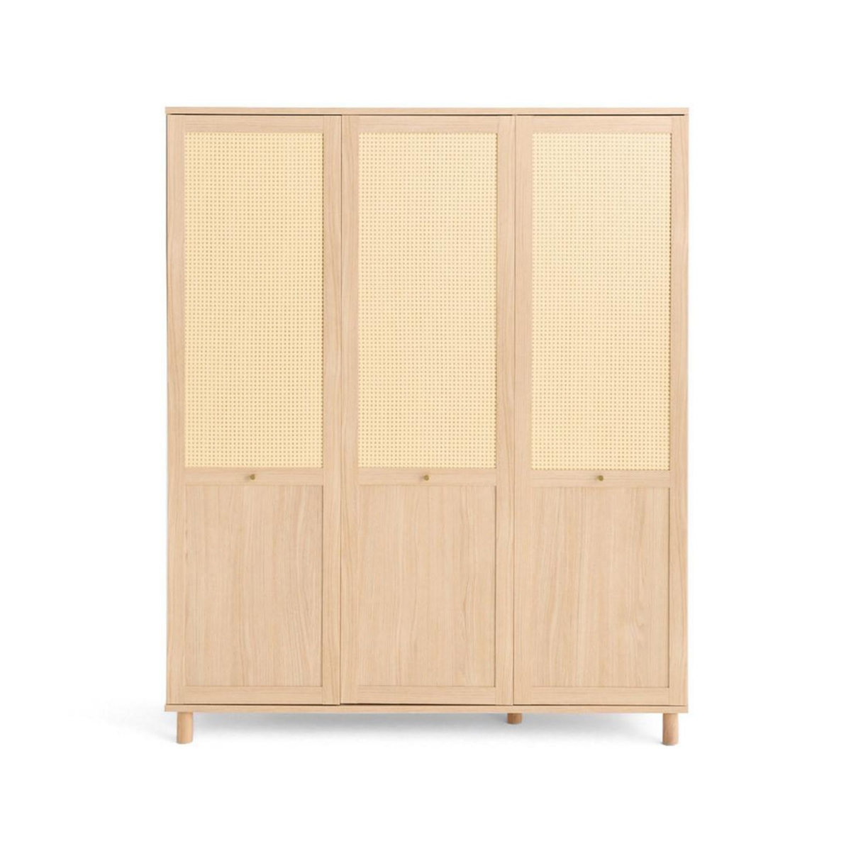 BEST MOBILIER Sliven - armoire - bois et cannage