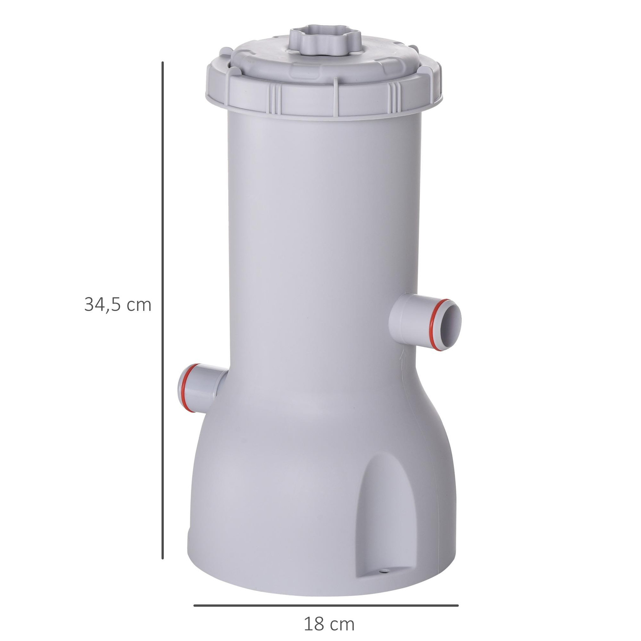 Voir la diapositive 3 : OUTSUNNY Pompe de filtration épurateur à cartouche pour piscine hors sol 3785 L/h 90 W blanc