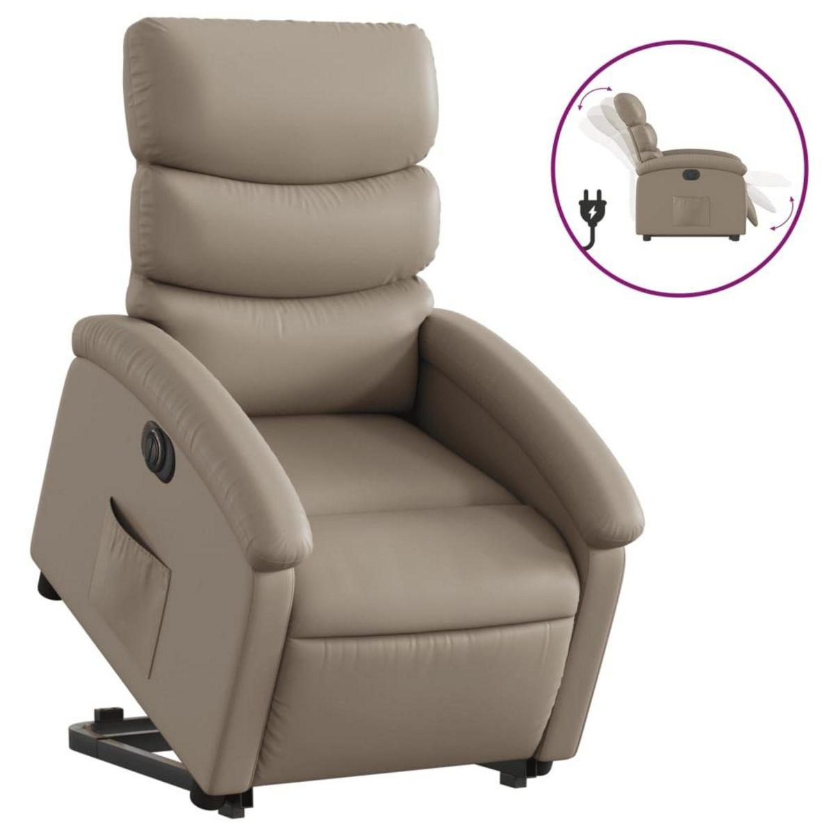 VIDAXL Fauteuil inclinable electrique cappuccino similicuir