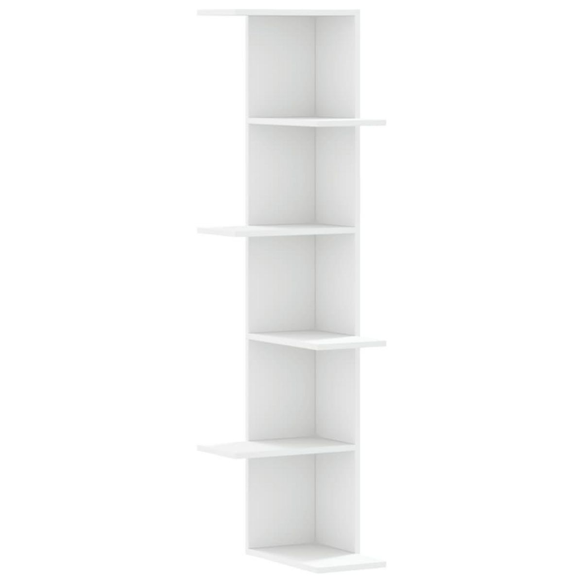 VIDAXL Etagere d'angle murale blanc 36,5x36,5x140 cm bois d'ingenierie