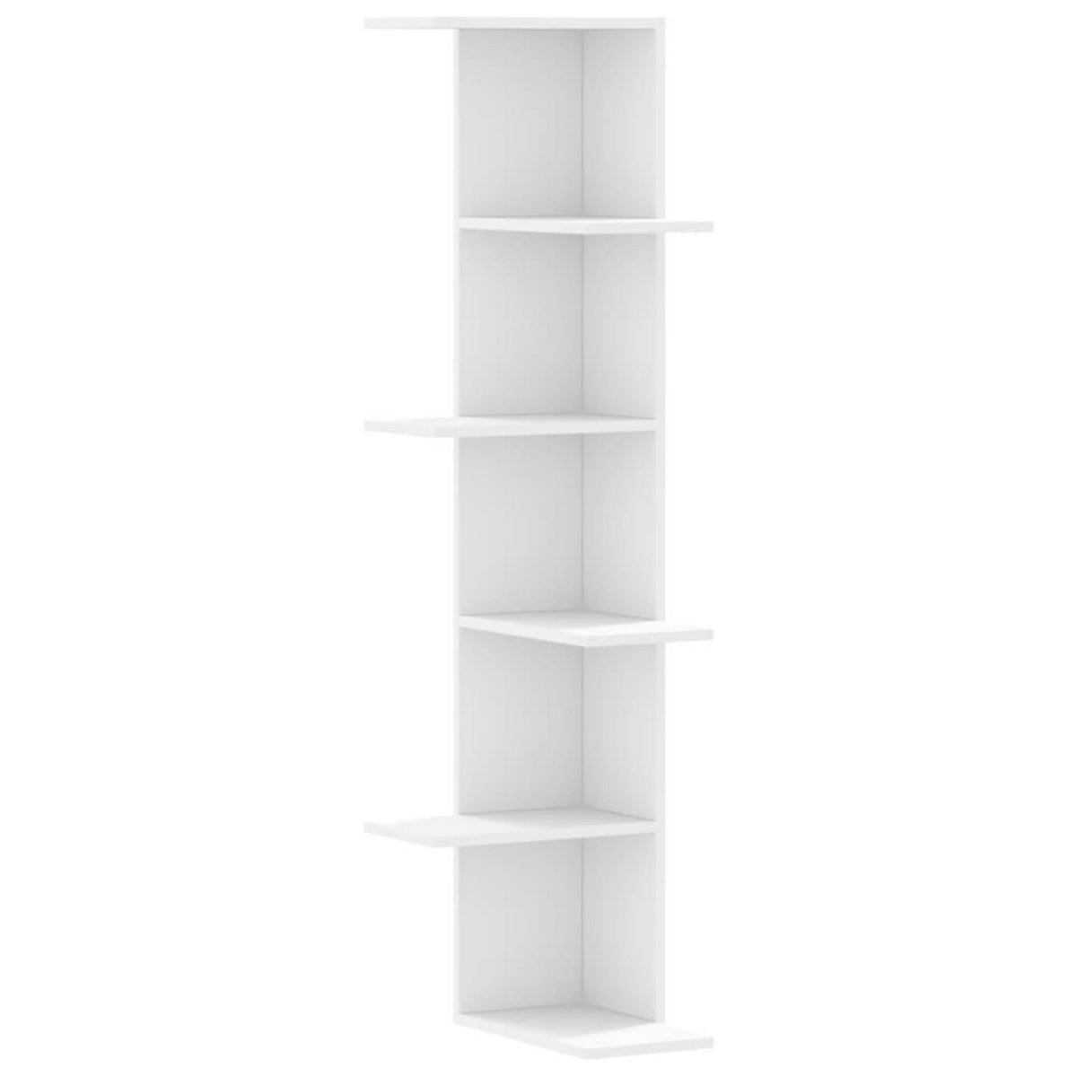 VIDAXL Etagere d'angle murale blanc 36,5x36,5x140 cm bois d'ingenierie