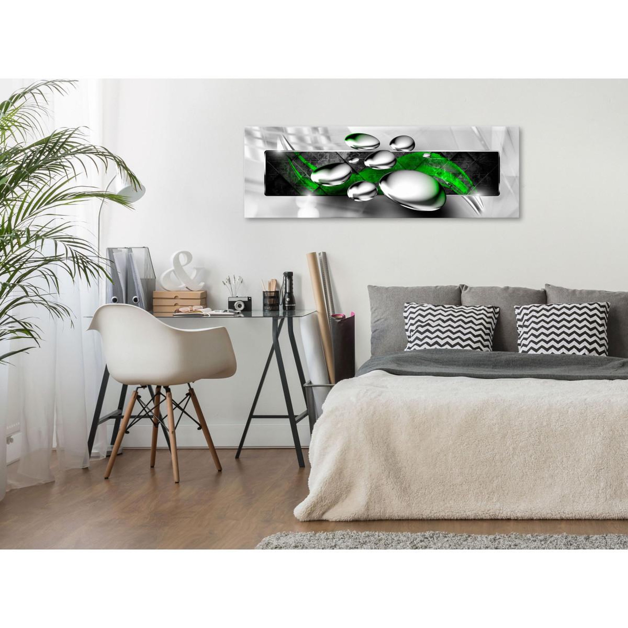 Voir la diapositive 2 : Paris Prix Tableau imprimé  shiny stones narrow green