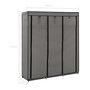 Voir la diapositive 6 : VIDAXL Armoire avec compartiments et barres Gris 150x45x175 cm Tissu