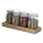 FIVE Porte Épices Bambou  4 Épices  Transparent