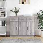 VIDAXL Buffet sonoma gris 91x28x75 cm bois d'ingenierie