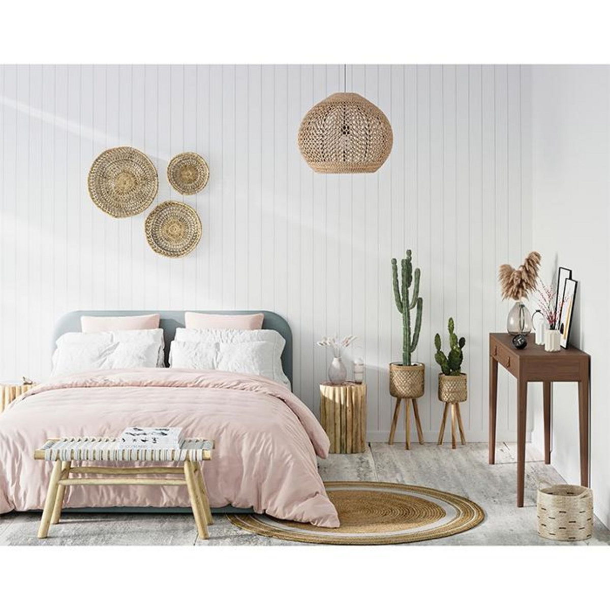 Rendez vous déco Tapis rond ∅120cm en jute-Blush