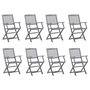 Voir la diapositive 2 : VIDAXL Chaises pliables d'exterieur lot de 8 et coussins Bois d'acacia