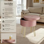 Voir la diapositive 2 : tectake Tabouret avec espace de rangement rond rose