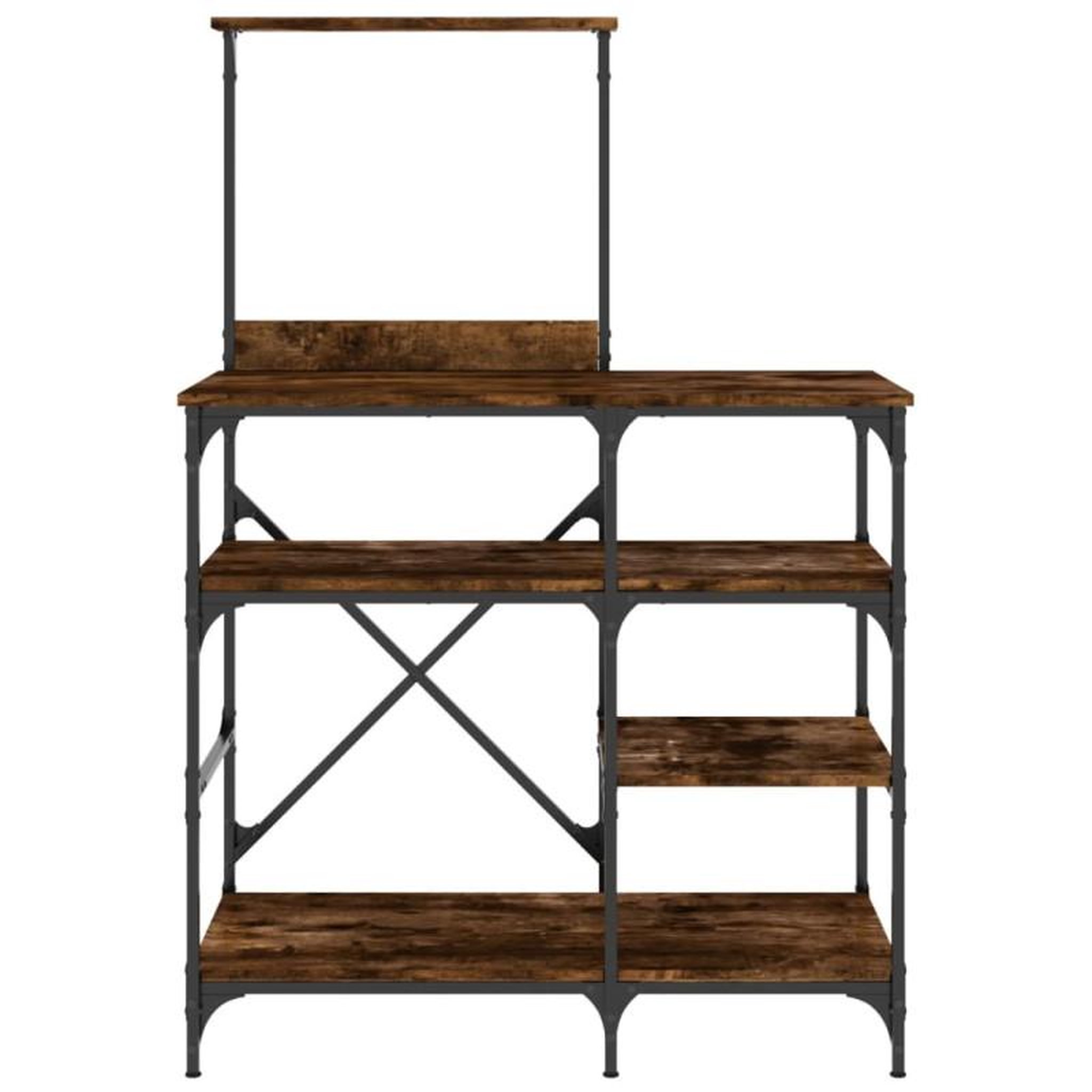 Voir la diapositive 4 : VIDAXL Support de boulanger chêne fumé 90x40x132 cm