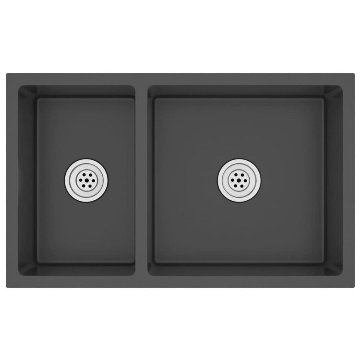 VIDAXL Evier de cuisine Noir Acier inoxydable