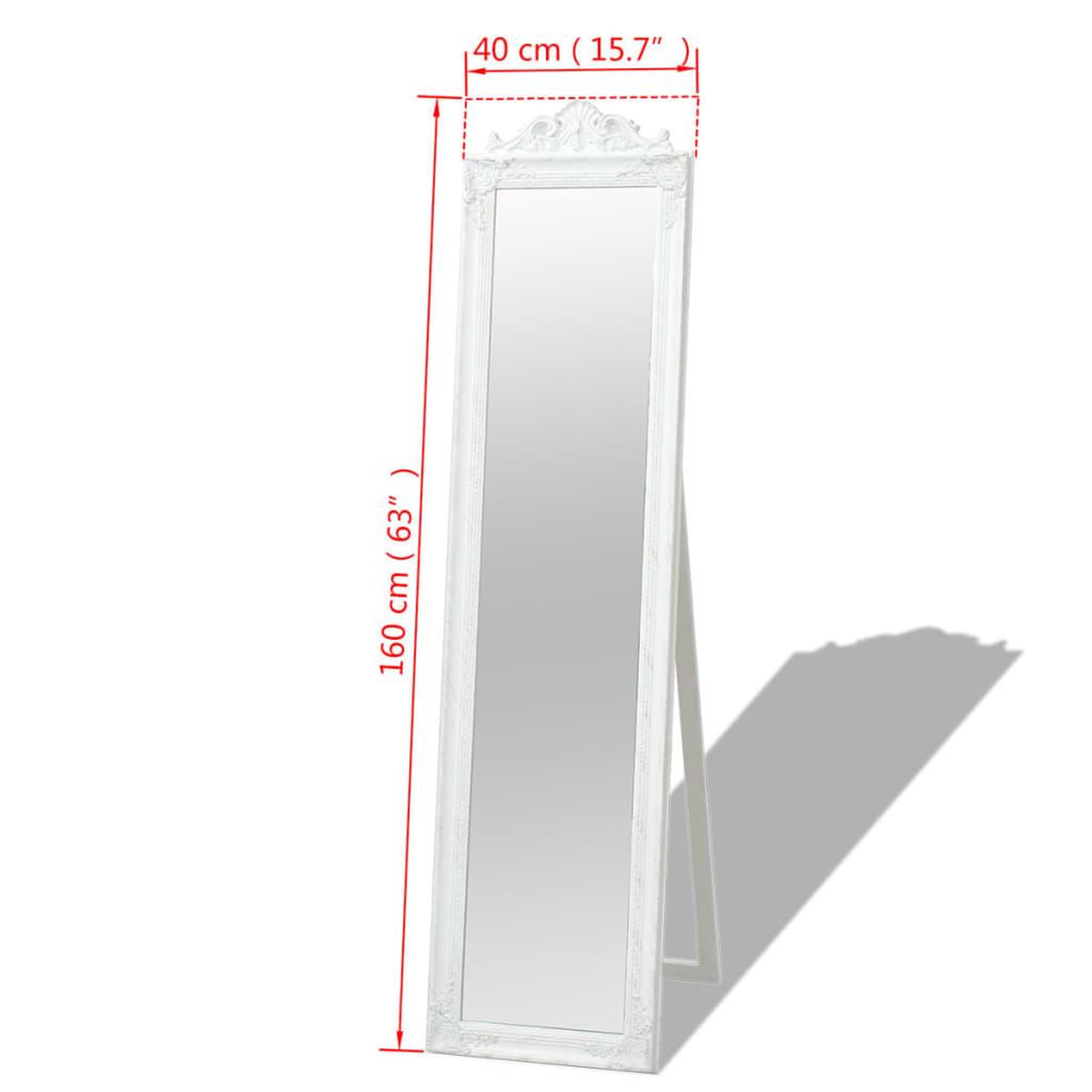 Voir la diapositive 6 : VIDAXL Miroir sur pied Style baroque 160x40 cm Blanc