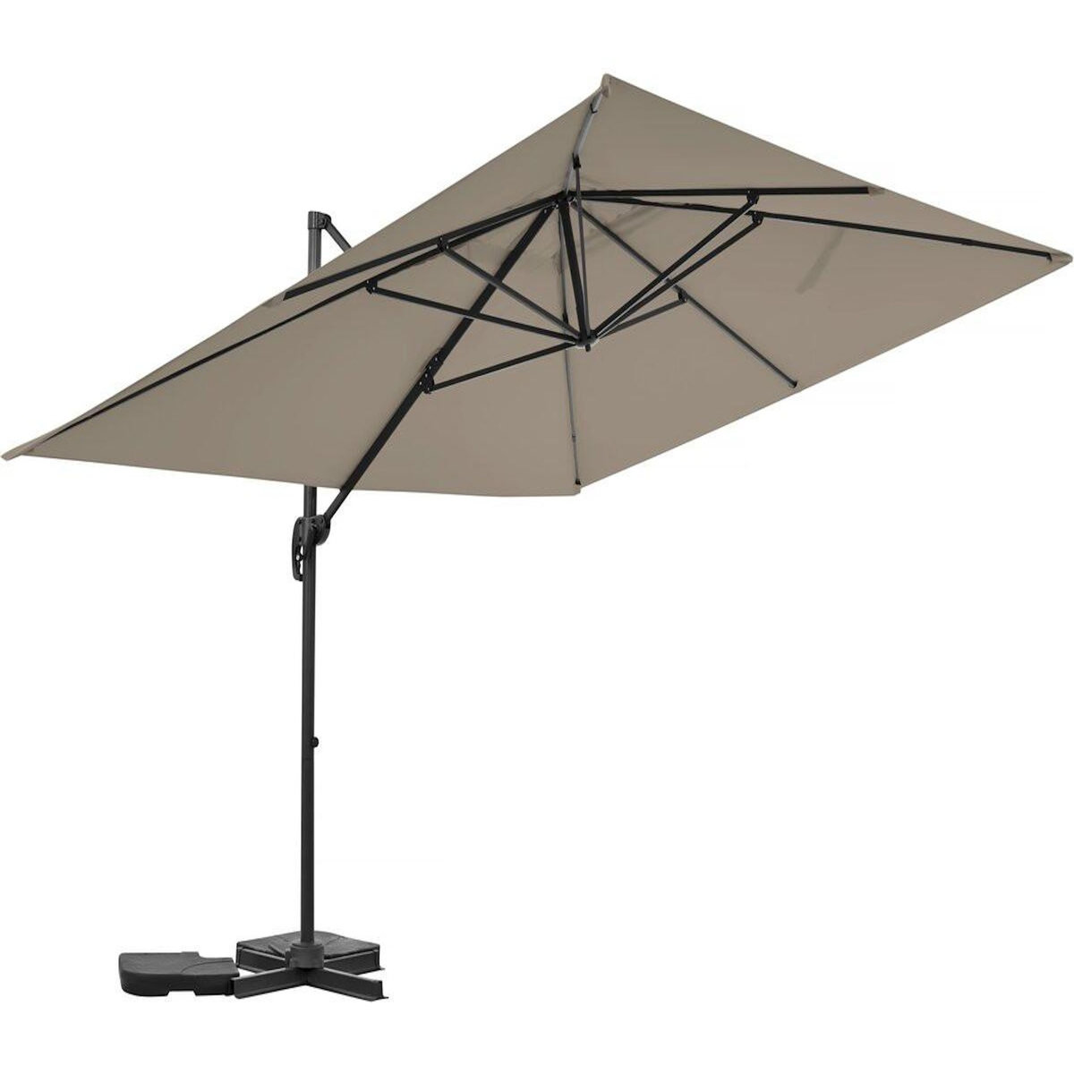 Habitat et Jardin Parasol jardin déporté en aluminium  Sky 4  - 3 x 4 m - Taupe
