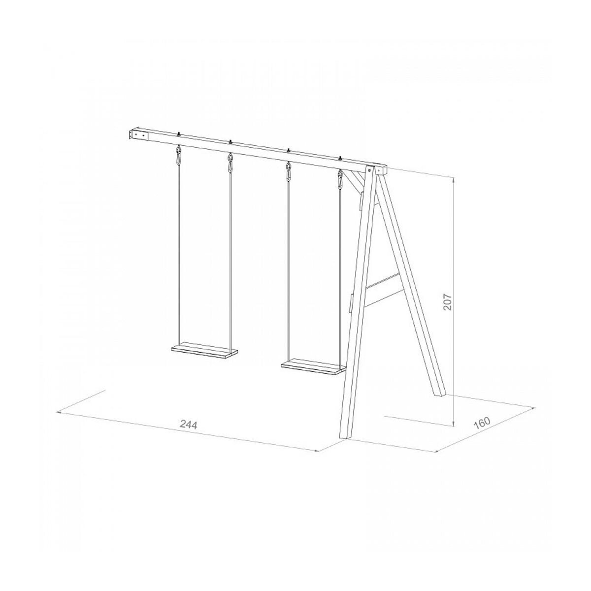Axi House AXI Portique mural en bois Gris Blanc 2 balançoires 160x244x207cm