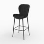 Voir la diapositive 6 : MAISON PAVANE Lot de 2 chaises de bar en velours noir 75 cm-Mazzia