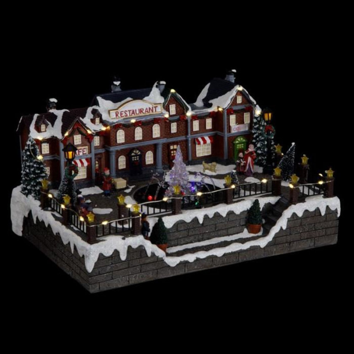 FEERIC LIGHT & CHRISTMAS Village de Noël Fontaine  Ville  38cm Multicolore