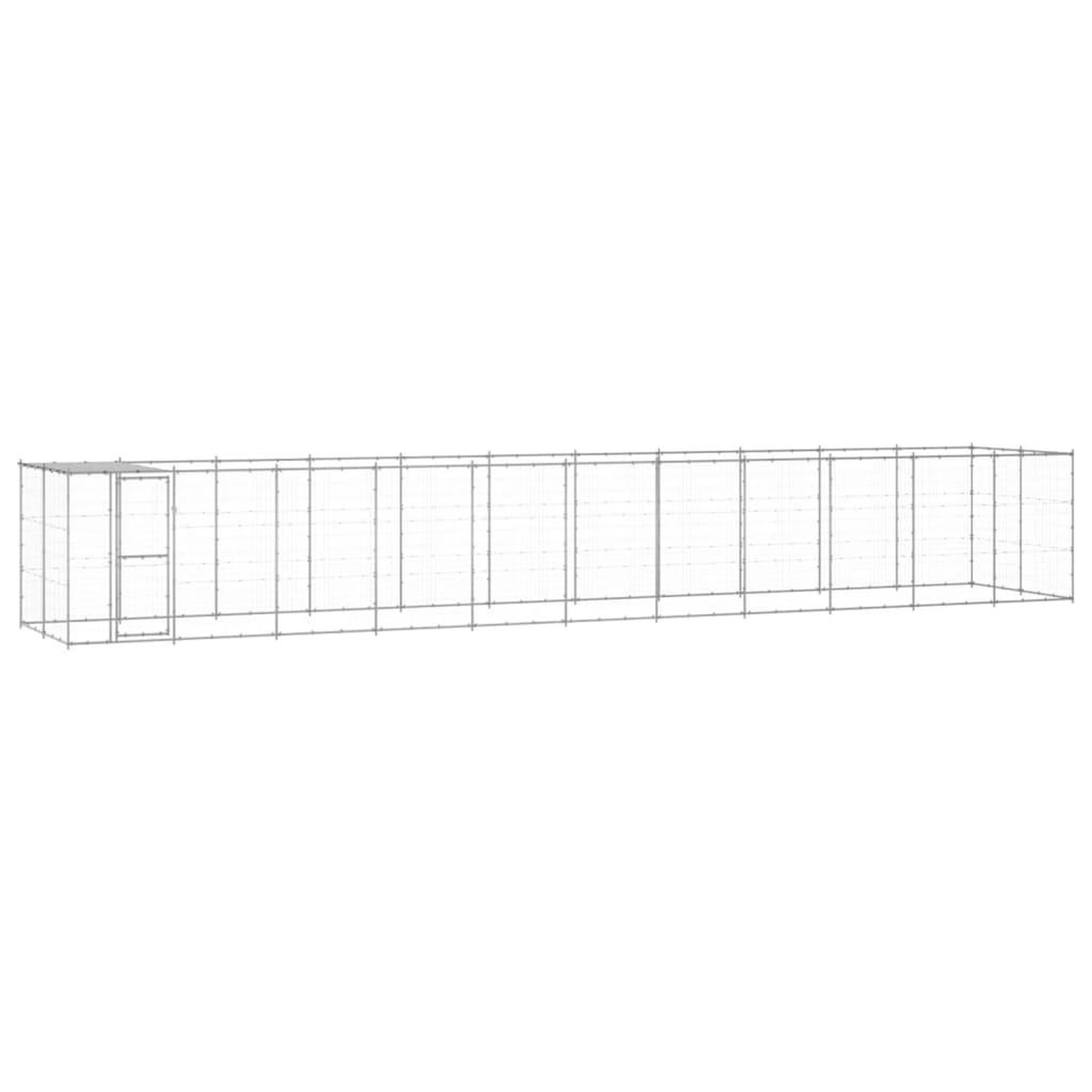 VIDAXL Chenil exterieur Acier galvanise avec toit 26,62 m²