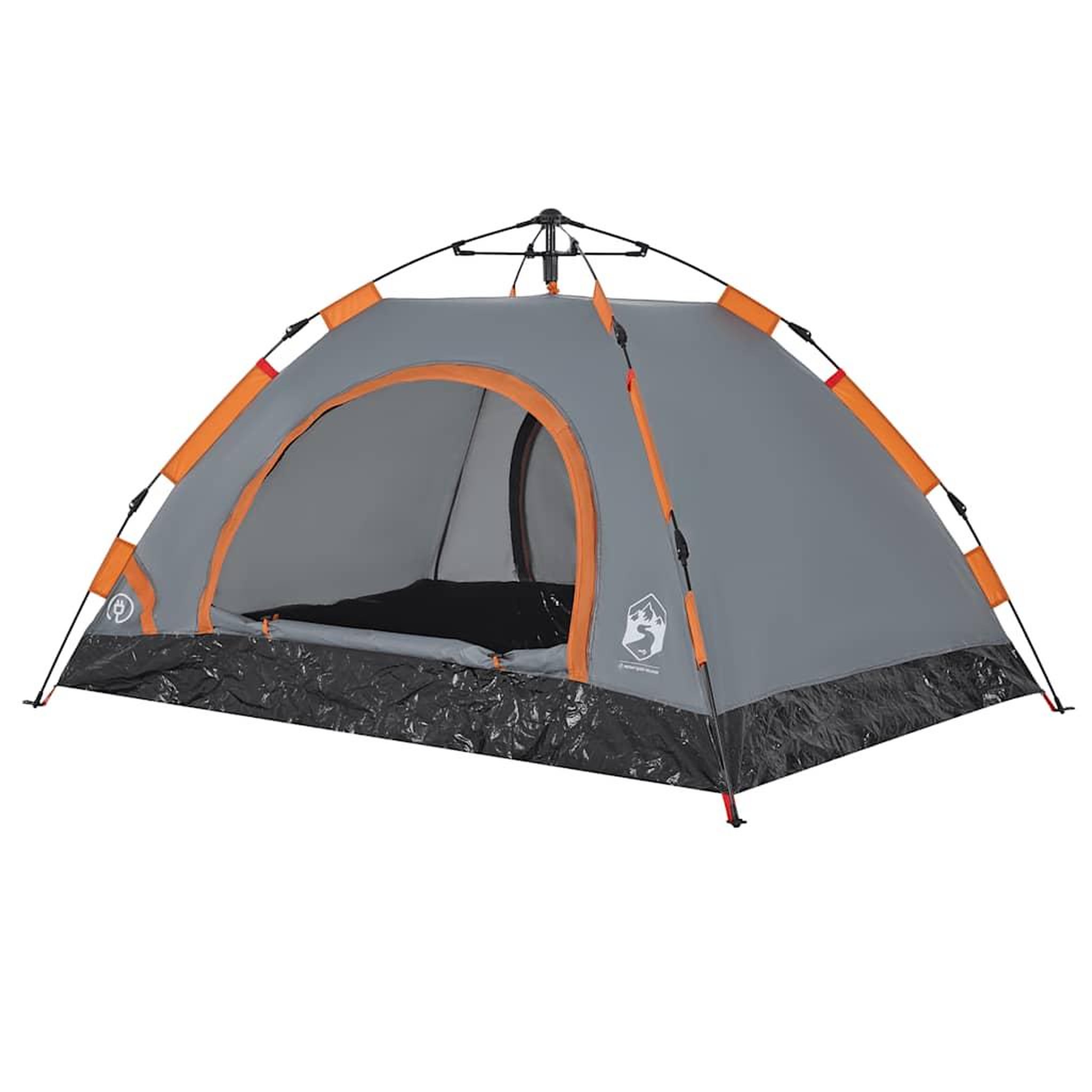Voir la diapositive 4 : VIDAXL Tente de camping 2 personnes gris et orange liberation rapide