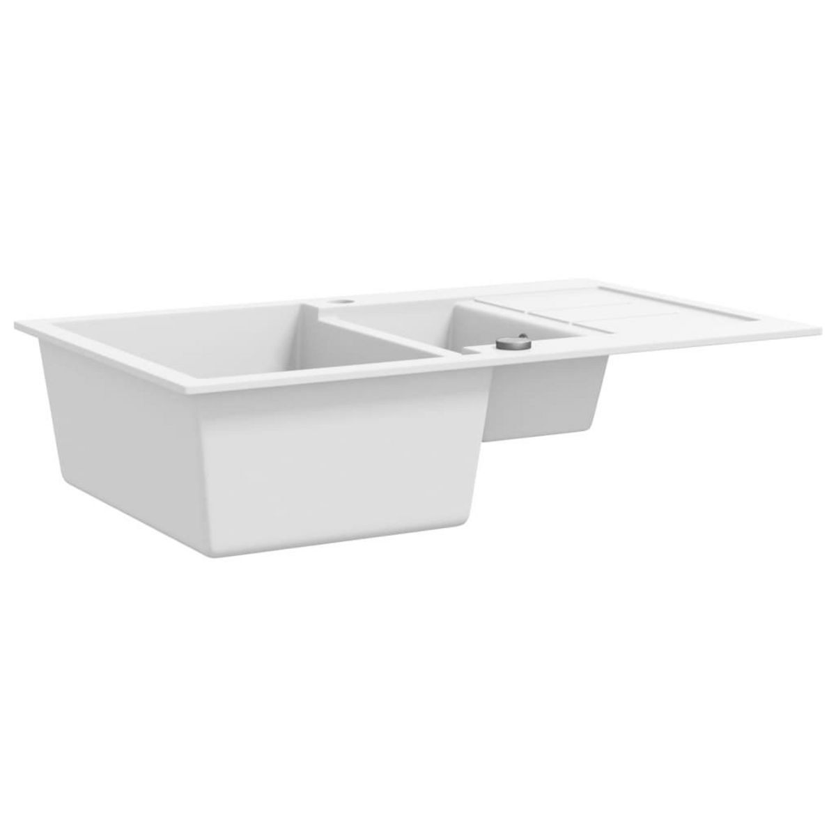 VIDAXL Evier de cuisine Granit Double lavabo Blanc