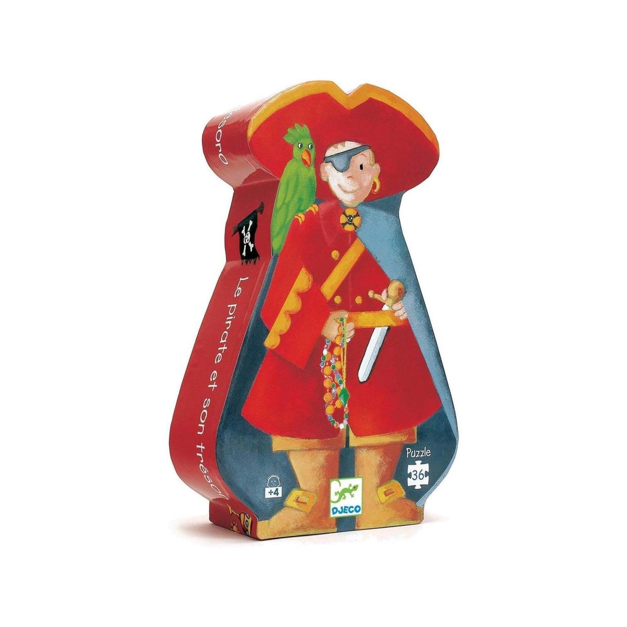 Voir la diapositive 2 : Djeco Puzzle silhouette 36p le pirate et son tresor