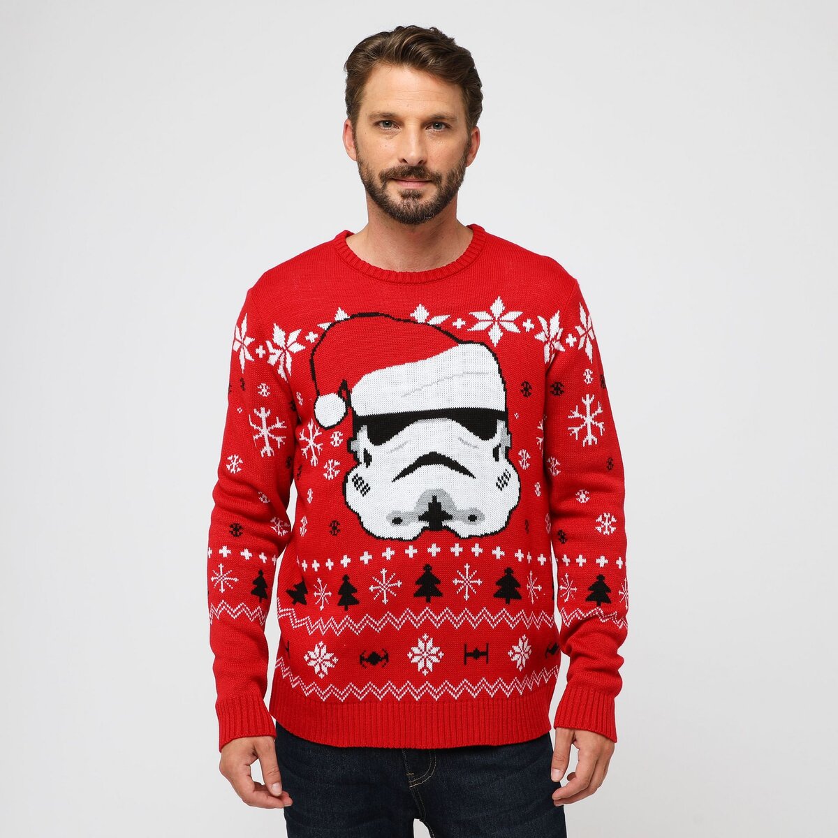 INEXTENSO Pull de No l rouge Stormtrooper homme pas cher Auchan