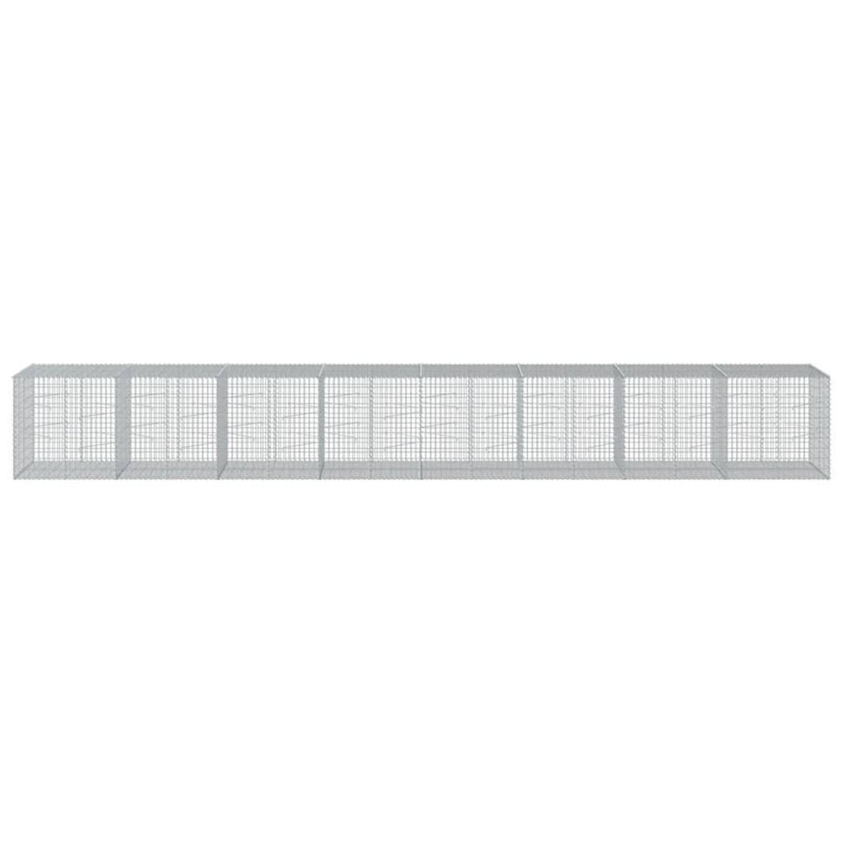 VIDAXL Panier gabion avec couvercle 800x100x100 cm fer galvanise