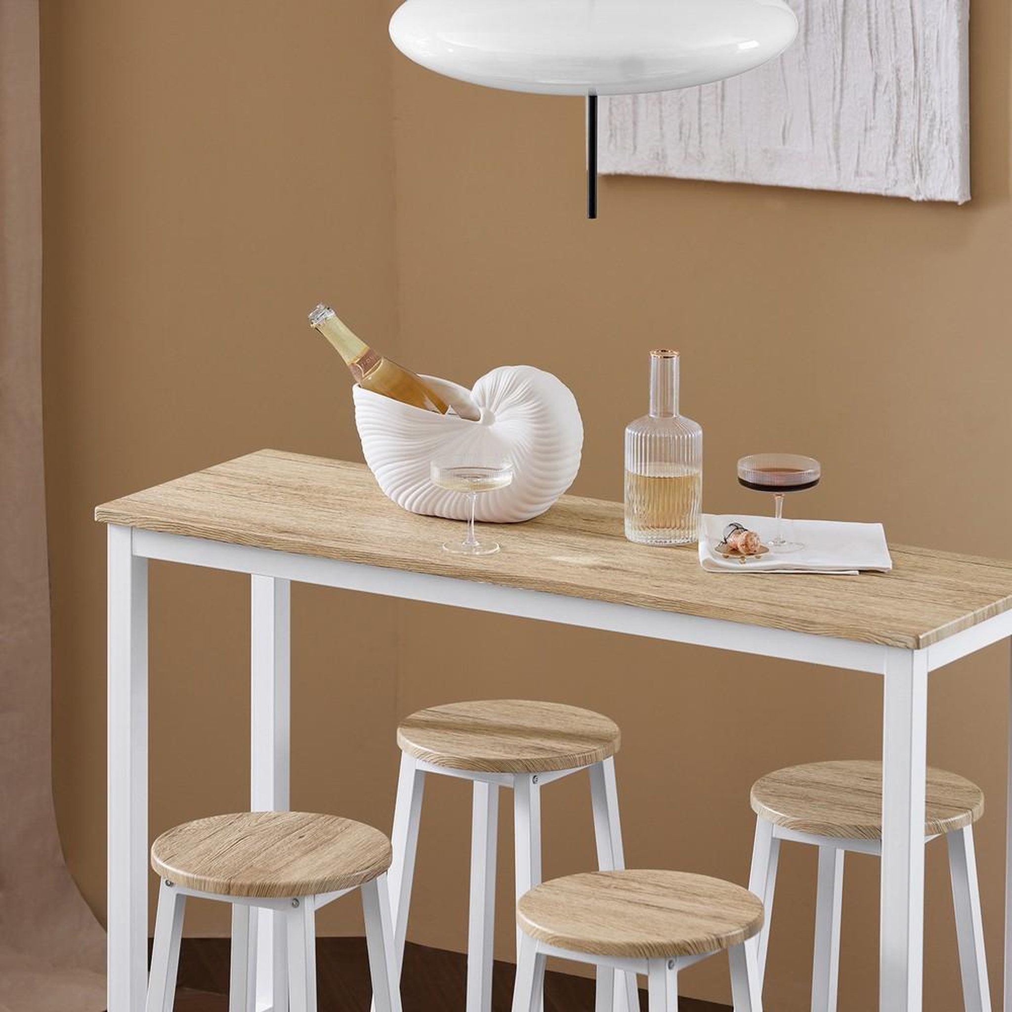 Voir la diapositive 4 : SOBUY SoBuy - Ensemble de table avec 4 tabourets à repose-pieds - Industriel - OGT22